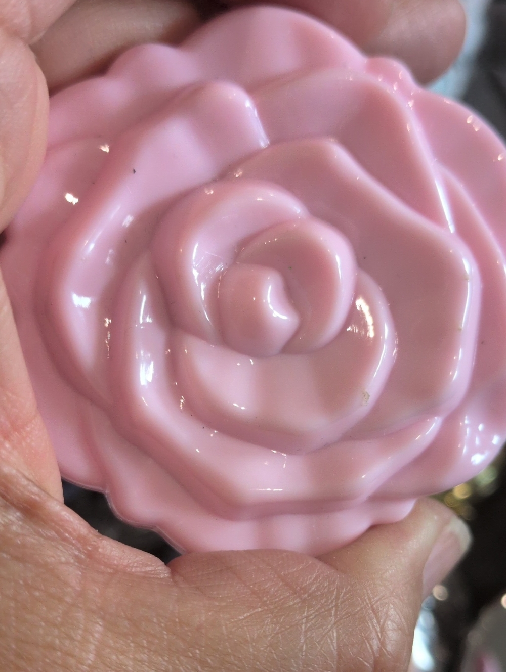 Pink Rose Compact Mirror
